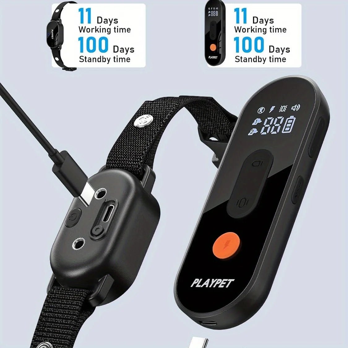 Dog Shock Collar with Remote, Dog Training Electric Collar, Waterproof Rechargeable,Dog Shock Collar with LED Light, Beep, Vibra - silverfoxgoods